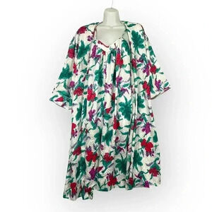 VTG Neiman Marcus Floral Nightgown Robe Set MEDIUM - Mary McFadden Women's